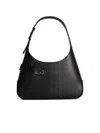 Ferragamo Hobo Gancini-buckle Shoulder Bag In Black
