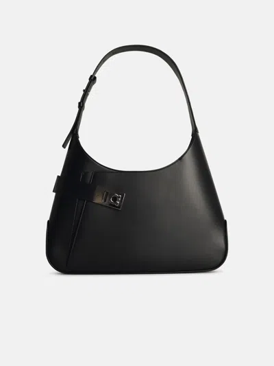 Ferragamo 'arch' Black Matte Leather Bag
