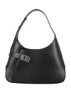 Ferragamo Hobo Gancini-buckle Shoulder Bag In Black