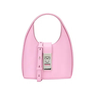Pre-owned Ferragamo Archive Gancini Leather Hobo Bag 'pink' | Women's Size Onesize