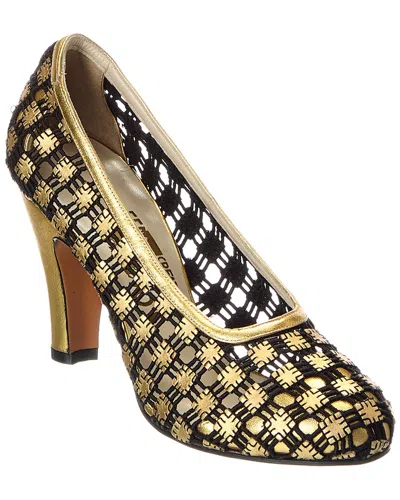 Ferragamo Archives 1930 Fantastica Leather Pump In Gold