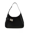 Ferragamo Archivio Logo Buckle Handbag In Black