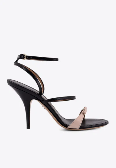 Ferragamo Ariel 95 Leather Sandals In Black