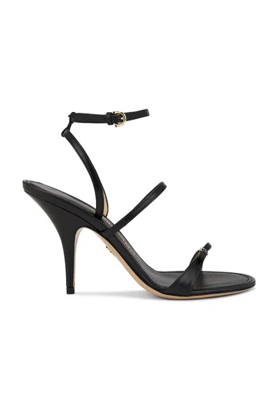 Ferragamo Strappy Sandal With Mini Bow In Black