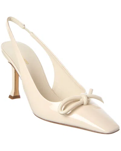 Ferragamo Arlene Patent Slingback Pump In White