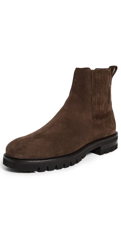 Ferragamo Aspen Asphalt Suede Boots T. Moro In Brown