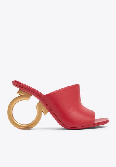 Ferragamo Astro 105 Nappa Leather Mules In Red