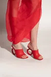 Ferragamo 70mm Open-toe Sculpted-heel Mules In Red