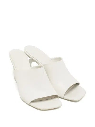 Pre-owned Ferragamo Astro Leather Sandals In White