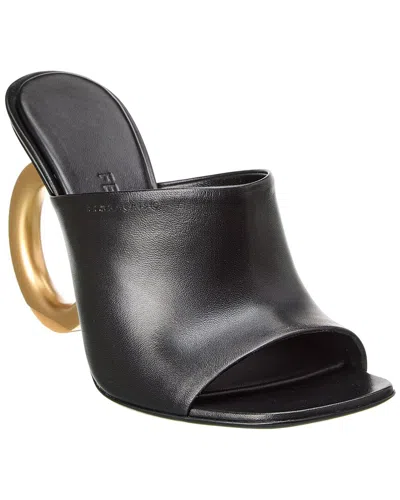 Ferragamo Astro Leather Gancino-heel Sandals In Nero