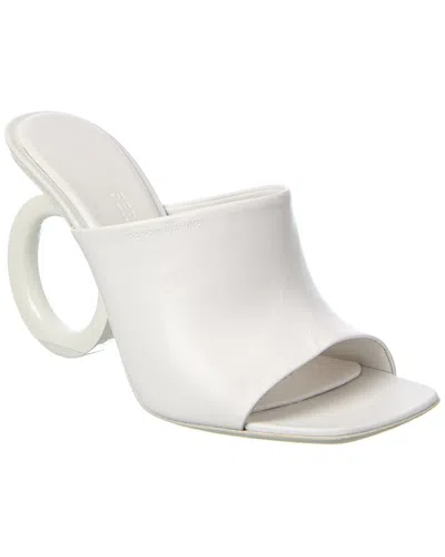 Ferragamo Astro X5 Leather Sandal In White