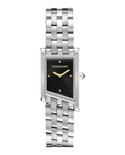 Ferragamo Asymetrique Bracelet Watch In Gold