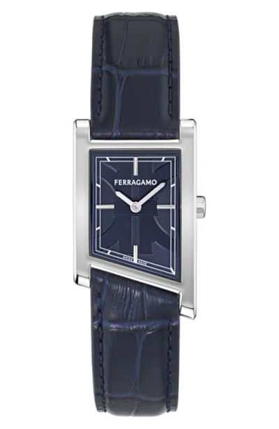 Ferragamo Asymetrique Watch In Blue