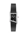 Ferragamo Women's Swiss Asymetrique Black Leather Strap Watch 22x36mm In Black/black