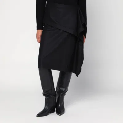 FERRAGAMO FERRAGAMO ASYMMETRIC BLACK SKIRT WITH BASQUE