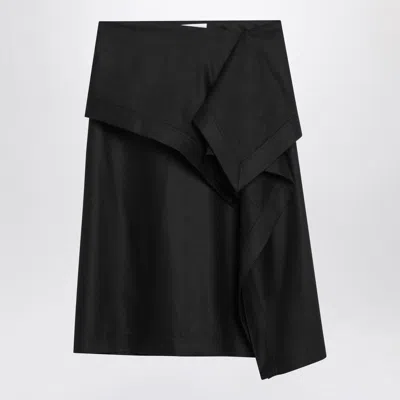 FERRAGAMO FERRAGAMO  ASYMMETRIC BLACK SKIRT WITH BASQUE