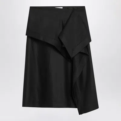 Ferragamo Asymmetric Black Skirt With Basque
