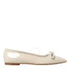 Ferragamo Asymmetric Bow Ballet Flats In White