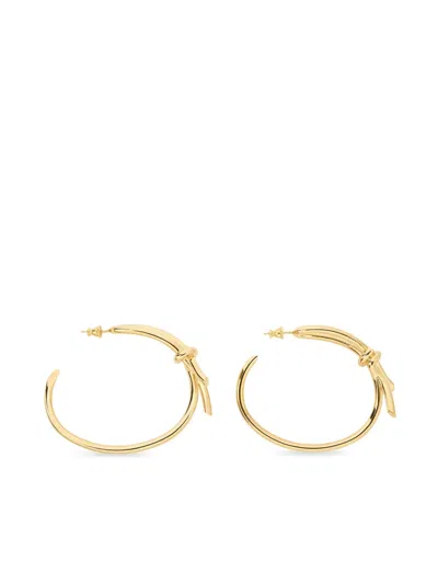 Ferragamo Asymmetric Bow Earrings In Gold