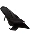Ferragamo Asymmetric Bow Velvet Pump In Black