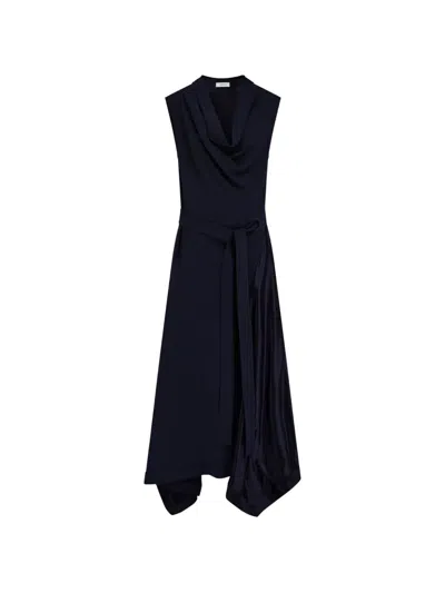 Ferragamo Asymmetric Dress In Blue