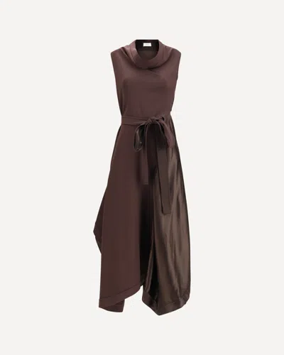 FERRAGAMO ASYMMETRIC DRESS CRAFTED FROM STRETCH VISCOSE CADY
