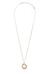 Ferragamo Asymmetric Gancini Pendant Necklace In Yellow