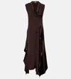 Ferragamo Asymmetric Gown In Brown