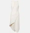 Ferragamo Asymmetric Sleeveless Stretch Crepe Dress