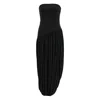 Ferragamo Black Solid Strapless Maxi Dress In Black