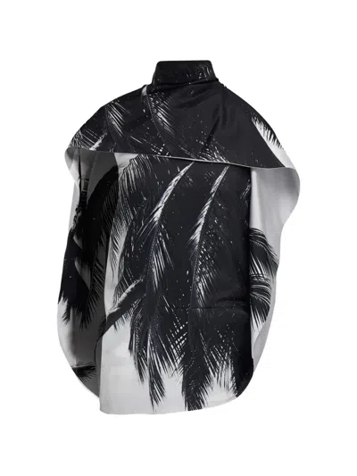 Ferragamo Asymmetric Ruffled Blouse In White