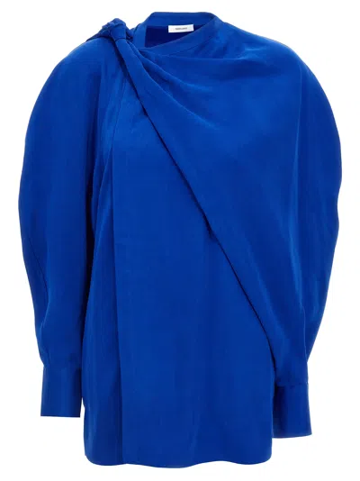 Ferragamo Asymmetric Shirt Shirt And Blouse Blue