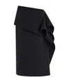 Ferragamo Asymmetric Skirt With Peplum Detail In Black