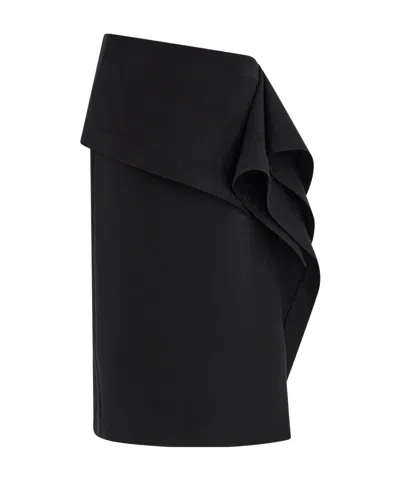 FERRAGAMO ASYMMETRIC SKIRT WITH PEPLUM DETAIL
