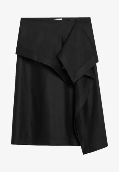 FERRAGAMO ASYMMETRIC WOOL SKIRT