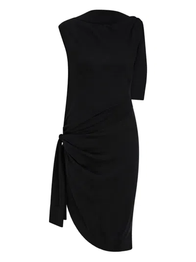 Ferragamo Sleeveless Knitted Dress In Black