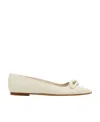Ferragamo Ballerine Con Nodo In White