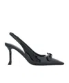 Ferragamo Arlene 85 Slingback Pumps In Patent Leather In Black