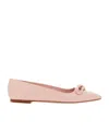 Ferragamo Woman Ballet Flat With Asymmetric Bow In Nude