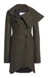 Ferragamo Asymmetrical Coat In Grey