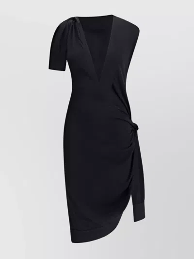 Ferragamo Asymmetrical Construction Knit Dress