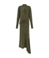 Ferragamo Asymmetric Knitted Dress In Brown