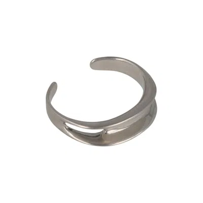Pre-owned Ferragamo Asymmetrical Sculptural Bracelet 'silver' | Women's Size Onesize