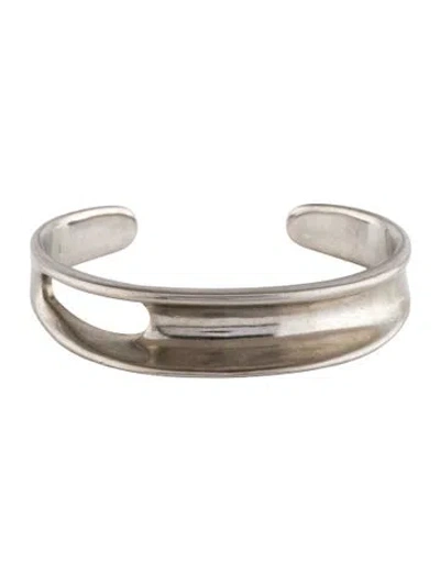 Pre-owned Ferragamo Asymmetrical Sculptural Cuff Bracelet, 7" In Multi