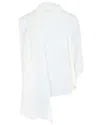 Ferragamo Asymmetrical Shawl Blouse In White