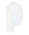 Ferragamo Asymmetrical Shawl Blouse In White
