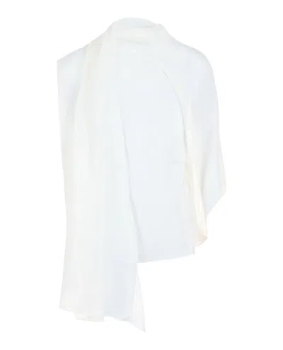 FERRAGAMO ASYMMETRICAL SHAWL BLOUSE