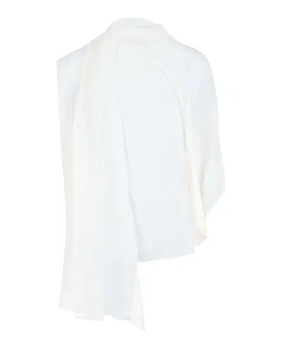FERRAGAMO ASYMMETRICAL SHAWL BLOUSE