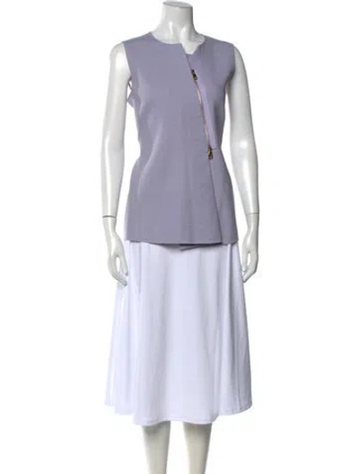 Pre-owned Ferragamo Asymmetrical Sleeveless Top W/ Tags In Purple