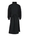 Ferragamo Asymmetrical Zip-detail Belted Trench Coat In Black